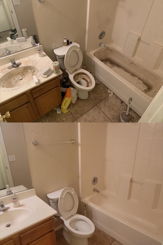Before and after deep cleaning in Richmond, TX